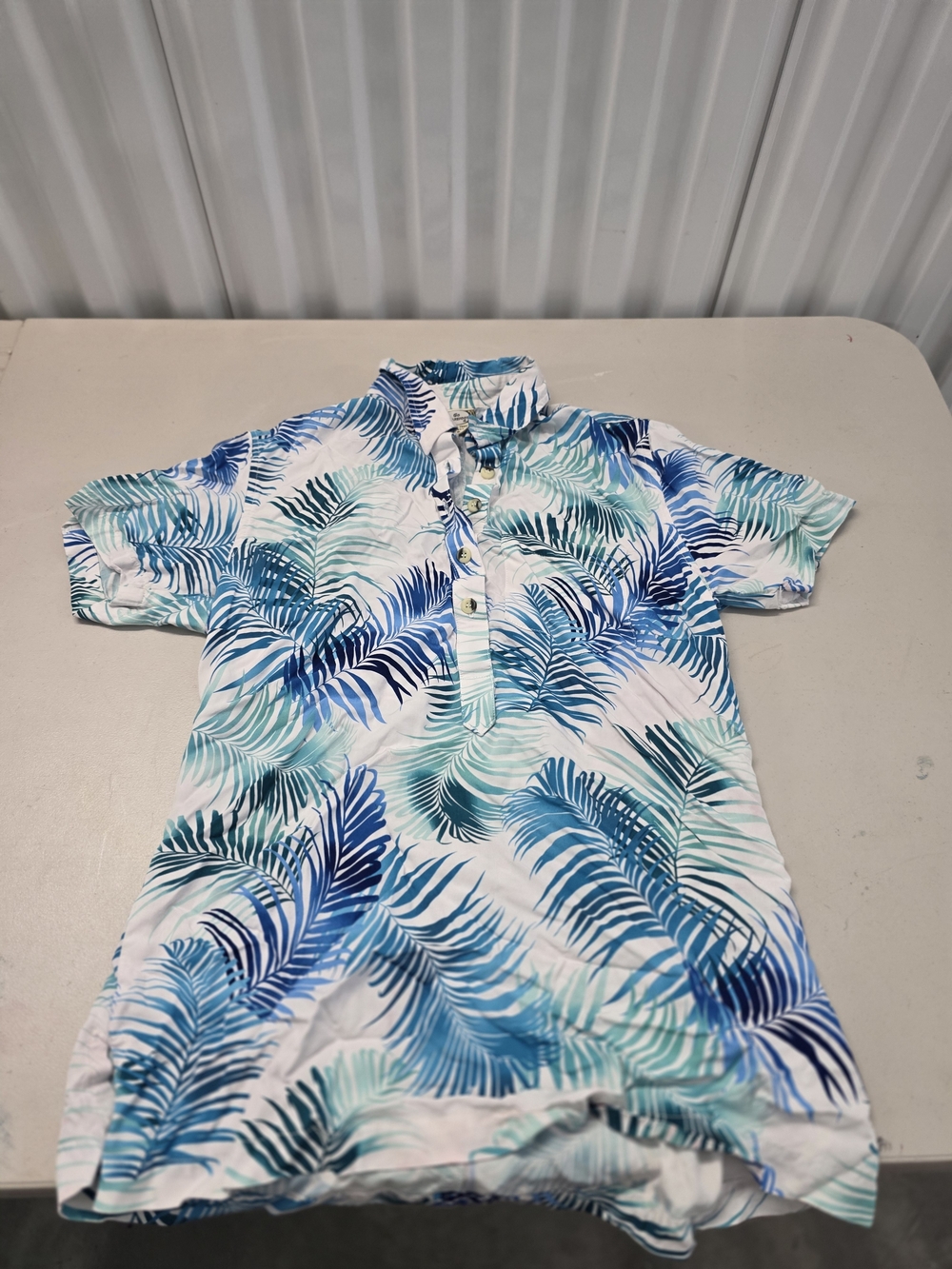 Go Barefoot Hawaiian Button Down Shirt Women's Size Small